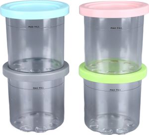 4PCS -Eiscreme -Pintsbehälter und Deckel große Kapazitätsrunde für XSKPLID2CD NC300 NC301 NC299AM C300SS