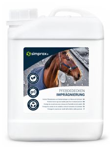 simprax® Pferdedecken Imprägnierung "Spray-On" - 2,5 Liter Kanister - GOTS Approved - UV-stabil, biologisch abbaubar