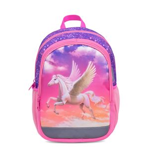 Belmil Kindergartenrucksack mit Brustgurt und Namensschild für 3-6 Jährige/Mädchen / 12 L/Krippenrucksack Kindergartentasche Kindertasche/Pegasus/rosa;lila (305-4/A Pegasus)