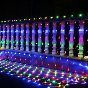 Hengda LED Lichternetz 4.5*1.6M 200LEDs Lichtervorhang Lichterkette Bunt Weihnachten Deko Außen Innen Garten Party Festen 8 Modi Lichter Netz