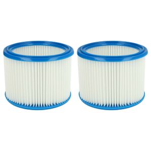 vhbw 2x Faltenfilter kompatibel mit Nilfisk Attix 50-21 PC EC, 50-21 XC, 50-2H PC / XC, 7, 751-11, 50-2M PC, 751-21 Staubsauger - Patronenfilter, Blau Weiß