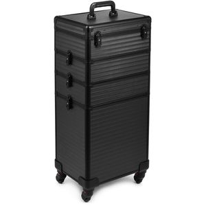 SEVICO Kosmetikkoffer Makeup Koffer Trolley Beauty Case Schminkkoffer Friseurkoffer Teleskop- und Tragegriff Samtfutter Trolley V32-BLACK SEVICO Kosmetikkoffer Makeup Koffer Trolley Beauty Case Schminkkoffer Friseurkoffer Teleskop- und Tragegriff Samtfutter Trolley V32-BLACK