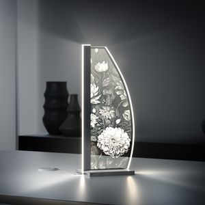 Luverre LED Tischleuchte Vintage Flowers Segel Anthrazit