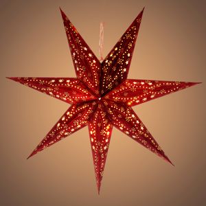 RETLUX RXL 338 Hvězda vánoční sedmicípá, barva červená, 10LED, barva světla: teplá bílá, napájení: 3xAA, časovač: 6/18 h, průměr hvězdy: 60cm