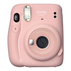 instax mini 11 Sofortbildkamera, Blush-Pink inkl. Batterien + Trageschlaufe + 2 Shutter Button