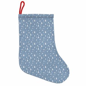 ABAKUHAUS Winter Hängende Nikolausstiefel Weihnachtssocken, Thema Weihnachten Botanik Artikel, Weihnachtsstrumpf zum Aufhängen, 25x35cm, Blau, Grau und Weiß