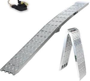 TRUTZHOLM 1 x Auffahrrampe klappbar 226 cm Traglast 680 kg Alu grau Motorradrampe Verladerampe