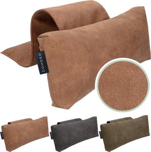 COHOSO® Orthopädisches Nackenkissen Ergonomisch - Lendenstütze Rückenschmerzen, Hernie, Bürostuhl, Hausarbeit, Orthopädisches Rückenkissen - Cognac
