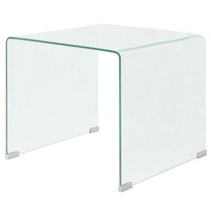 vidaXL Konferenční stolek z tvrzeného skla 49,5 x 50 x 45 cm Transparentní
