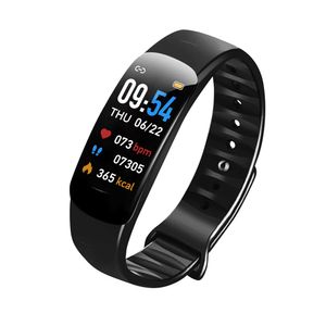 C1plus Bluetooth-Multifunktions-Smart-Armband mit Farbbildschirm, IP67 wasserdicht | Schrittzähler | Herzfrequenzüberwachung | Anruferinnerung, schwarz