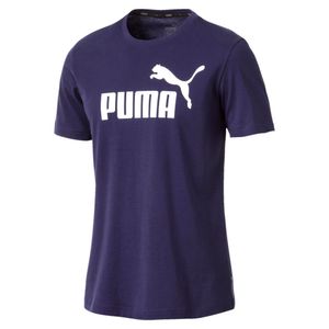 PUMA Essential Herren Ess Logo Tee No.1 Tee / T-Shirt Kurzarm 851740, Größe:M, Farbe:Blau (Peacoat White 06)
