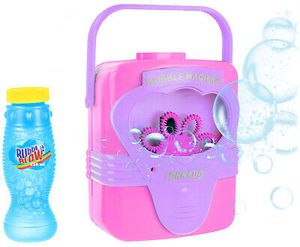 Seifenblasenmaschine für Kinder mit 110ml Seifenblasenflüssigkeit in pink