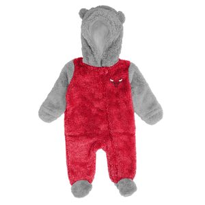 NBA Teddy Fleece Baby Overall - Chicago Bulls - 0-3M