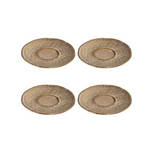 Leonardo Matera Unterteller 4-er Set, spülmaschinengeeignete Steingut-Unterteller für Espressotassen, 4 Keramik-Untertassen, Ø 11 cm, beige, 018602