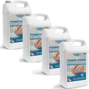 Bioethanol 96,6% 20L |Alkohol 96,6% 4x5L| Bioethanol für Kamin, Tischkamin, Bioethanol Kamin | Bioethanol Geruchlos | Saubere Verbrennung, ohne Rauch, lebendige und stabile Flamme