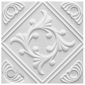 Deckenplatten aus Styropor EPS - Deckenpaneele leicht & robust im modernen Design - (16QM Sparpaket ANET 50x50cm) Deckenplatten Paneele Platte weiß