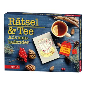 ROTH Rätsel + Tee-Adventskalender 2021 gefüllt mit hochwertigem Tee und Rätseln, Teebeutel-Kalender für die Vorweihnachtszeit