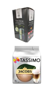 Tassimo Jacobs Latte Macchiato Classico 8er Pack, 264 g Packung plus Tassimo Drehständer passend für 6 Sorten a 8 T-Disc drehbar