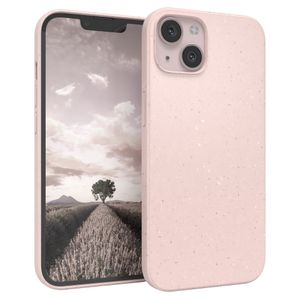 EAZY CASESchutzhülle kompatibel mit Apple iPhone 13 , Hülle biologisch abbaubar, nachhaltigesCase mit Kameraschutz bestehend aus Pflazenfasern, Pink