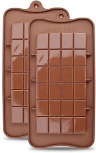 GKA 2 Stück Silikon Schokoladenform für Schokoladentafel 48 Schokoladenstückchen brechbare Form Schokoriegel Schokoladenriegel Schokolade
