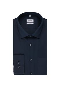 Seidensticker BUSINESS KENT Black Rose Pánská městská košile s dlouhým rukávem Kent Collar Combination Cuff Regular Fit Cotton Poplin Non-iron Navy 41