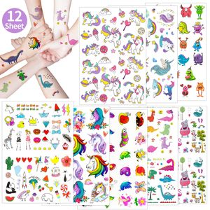 Oblique Unique XXL Kinder Tattoo Set 208 Stück für Mädchen Einhorn Herz Panda Motive uvm. Spielen Kindergeburtstag