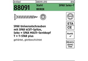 Spax Senkmultikopf T-Star Plus T20 Vollgewinde Wirox 100St, 1191010500803