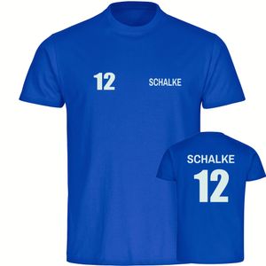 multifanshop Kinder T-Shirt - Schalke - Trikot 12, blau, Größe 128