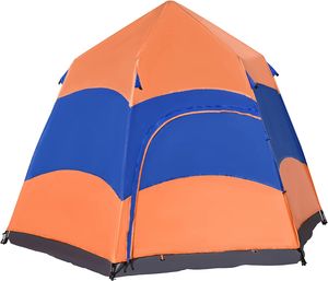 Quick-Up-Zelt Doppelwandzelt Outdoor Familienzelt Pop-Up für 4–6 Personen 4 Jahreszeiten wasserdicht