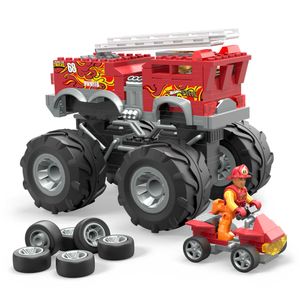 Mega Construx Hot Wheels Feuerwehr-Auto Monster Truck mit 2 Figuren