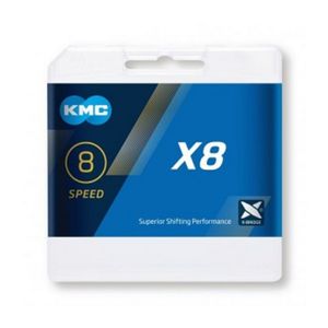 KMC Schaltungskette X8 1/2' x 3/32', 114 Glieder, 7,3 mm, 8-fach, silber/grau