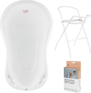 Babywanne, Ständer, Abfluss – Weiß