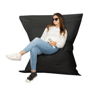 Outdoor Indoor Sitzsack ECO XXL Puff Relax-Sessel Sitzkissen Bodenkissen Bean Bag 350L Schwarz