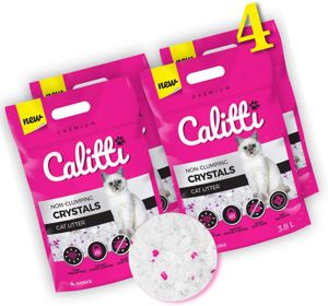 Calitti - Silikat Katzenstreu | Premium Crystals Silikatstreu | Antibakteriell Katzensand | 4-er Set 4 x 3,8 L = 15 L