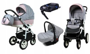 BabyLux® Alu Way | 4in1 Kinderwagen Bambimo | Sweet Pink | Kombikinderwagen | Kinderwagenset | Isofi