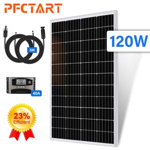 120 W 12 Volt Solar Panel Monocrystalline Solar Panel Photovoltaic Solar Cell Ideal for Charging 12 V Batteries Motorhome Garden Camper Boat