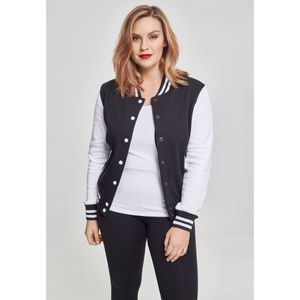 Urban Classics Damen College Jacke Ladies 2-tone College Sweatjacket Black/White-XXL