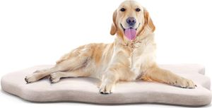 GOPLUS Orthopädisches Hundebett, Hundematte Flauschig mit abnembarer Hülle & Memoryschaum, Hundematratze Hundekissen für große Hunde, 110 cm x 66 cm (Beige)