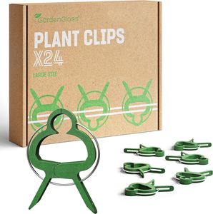 GardenGloss® Pflanzenclips Klein - Einfache Rankhilfe für Tomaten, Rosen, Gurken 24 Clips (Größe: L)