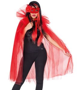 Tüll Umhang Cape für Damen - Farbauswahl - Accessoire Kostüm Teufel Hexe Vampir Halloween Fasching M Variante: 85038072