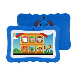 7palcový dětský tablet Android 4.4 Tablet PC s duální kamerou 1G+8 GB Quad Core WiFi Tablet PC Pad pro děti, modrý