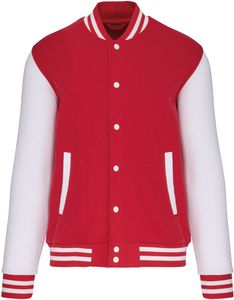 Kariban Unisex College Jacke Fleece Teddy K497 Mehrfarbig Red/White S