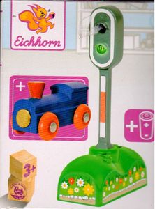 Eichhorn elektisches Lichtsignal, rotes und grünes LED Licht, manuelle/ automatische Lichtfunktion, inkl. Batterien, 6,5x3x12,5cm
