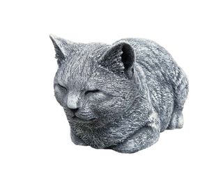 stoneandstyle Steinfigur Katze ruhend frostsicher Steinguss