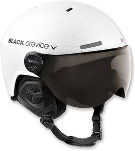 BLACK CREVICE Ski-& Snowboardhelm - Modell GSTAAD | Visierhelm | Farbe: White Carbon