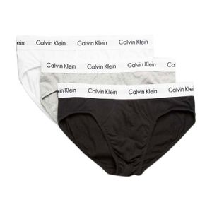 Calvin Klein Underwear Hip Brief 3 Pack Black / White / Grey Heather XS