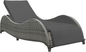 Möbel Sonnenliege mit Auflage Poly Rattan Anthrazit - Gartenliegen 49494
