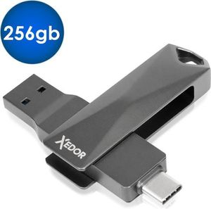USB Stick 256GB 3.2 Vansuny Dual USB C Stick 3.2 256 GB Ultra-snelle Geheugenstick 3.2 (380 MB/s lezen) Flash Drive 256gb voor mobiele telefoon /smartphone/tablet/PC/TV/laptop (Zwart, 256GB