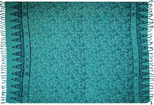 Wogeka Sarong 170 x 110 cm blickdichtes Strandtuch blau Sar39