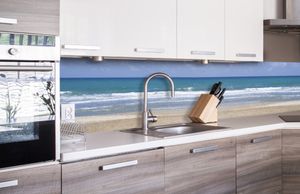 Küchenrückwand Folie selbstklebend LEERER STRAND 260 x 60 cm - Klebefolie - Dekofolie - Spritzschutz für Küche -